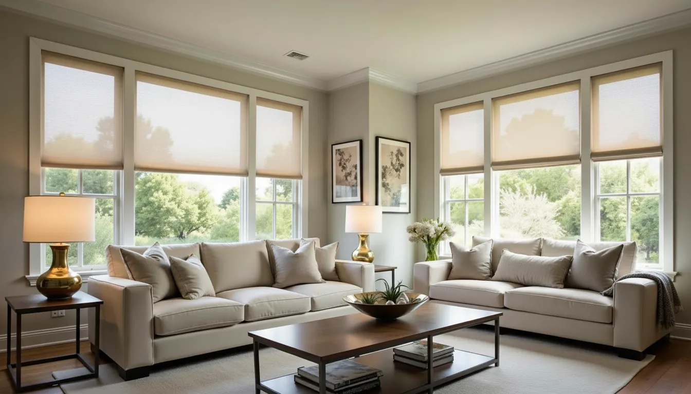 Custom window blinds installed in a modern Southern California home