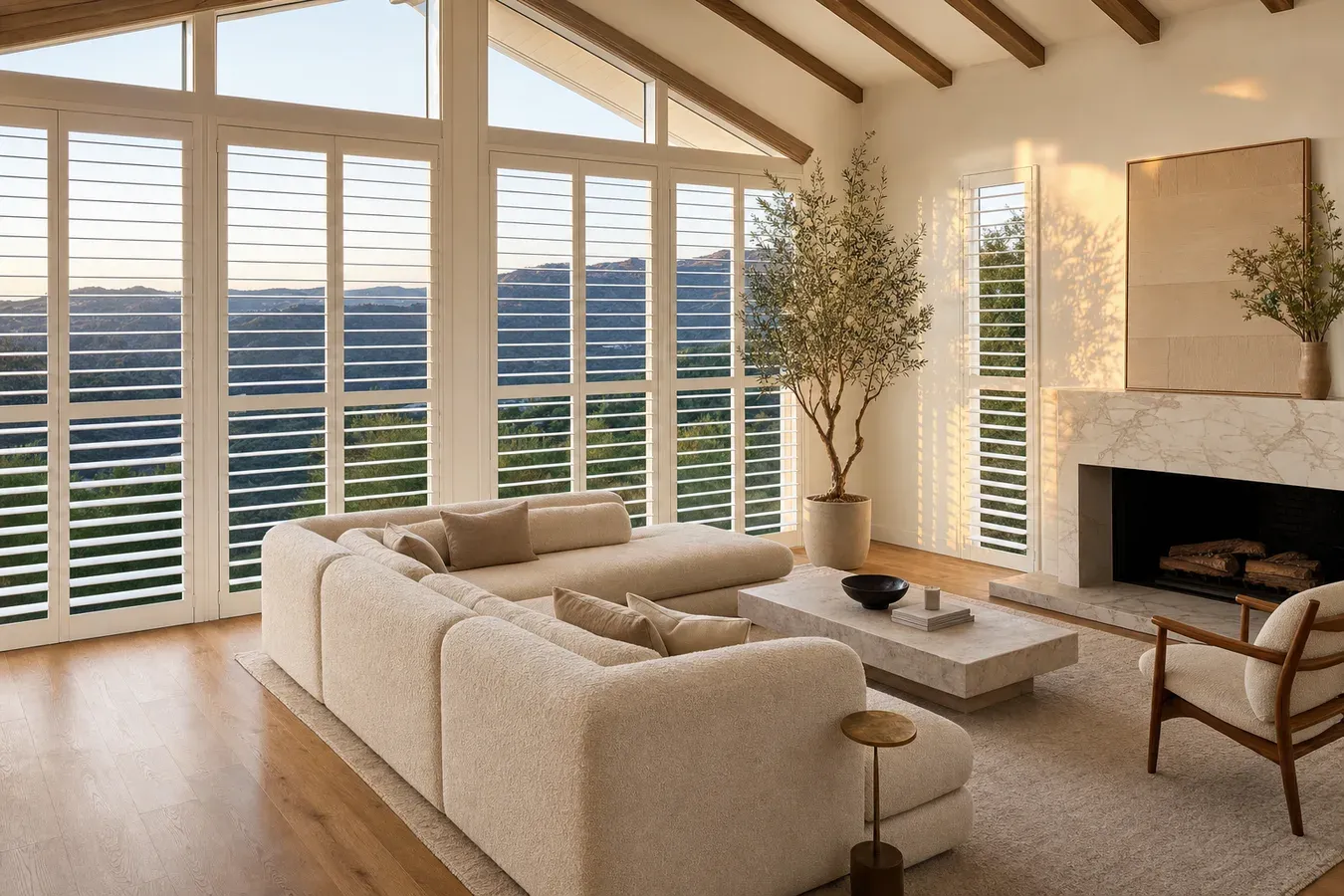 Plantation shutters in a Calabasas home