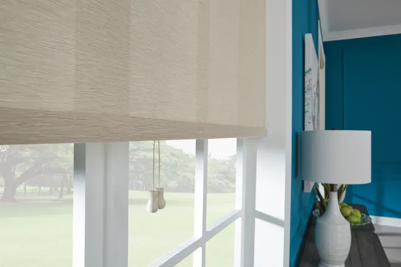 Custom roller shades installation in Southern California - Living Room – Roller Shade Close-Up