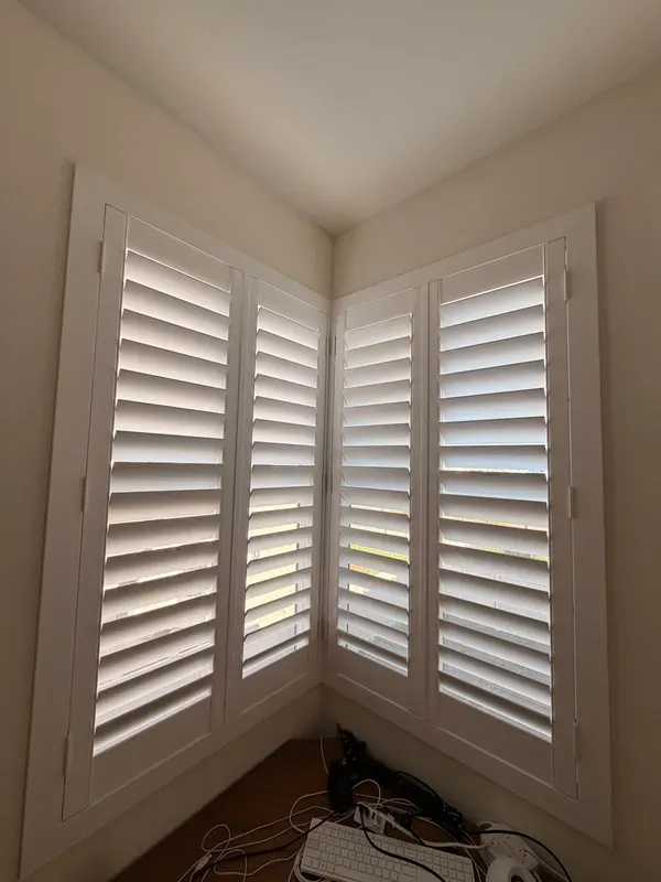 Custom shutters installation in Studio City - Studio City – Corner Shutter Close-Up