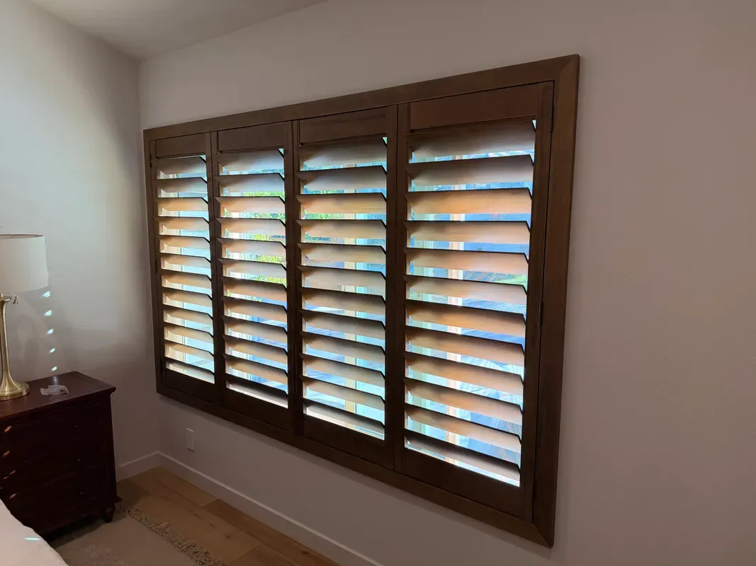 Custom shutters installation in Calabasas - Calabasas – Four-Panel Bedroom Shutters