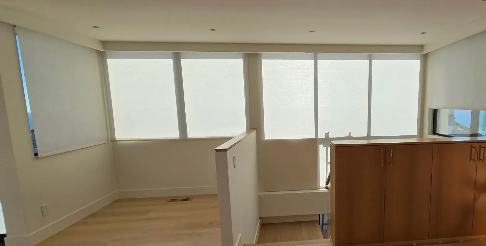 Ocean View – Roller Shades on a Window Wall