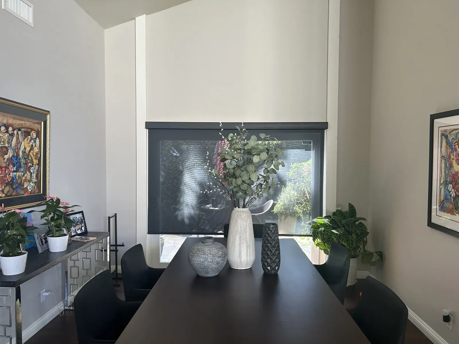 Dining Room – Dark Solar Shade on a Slider