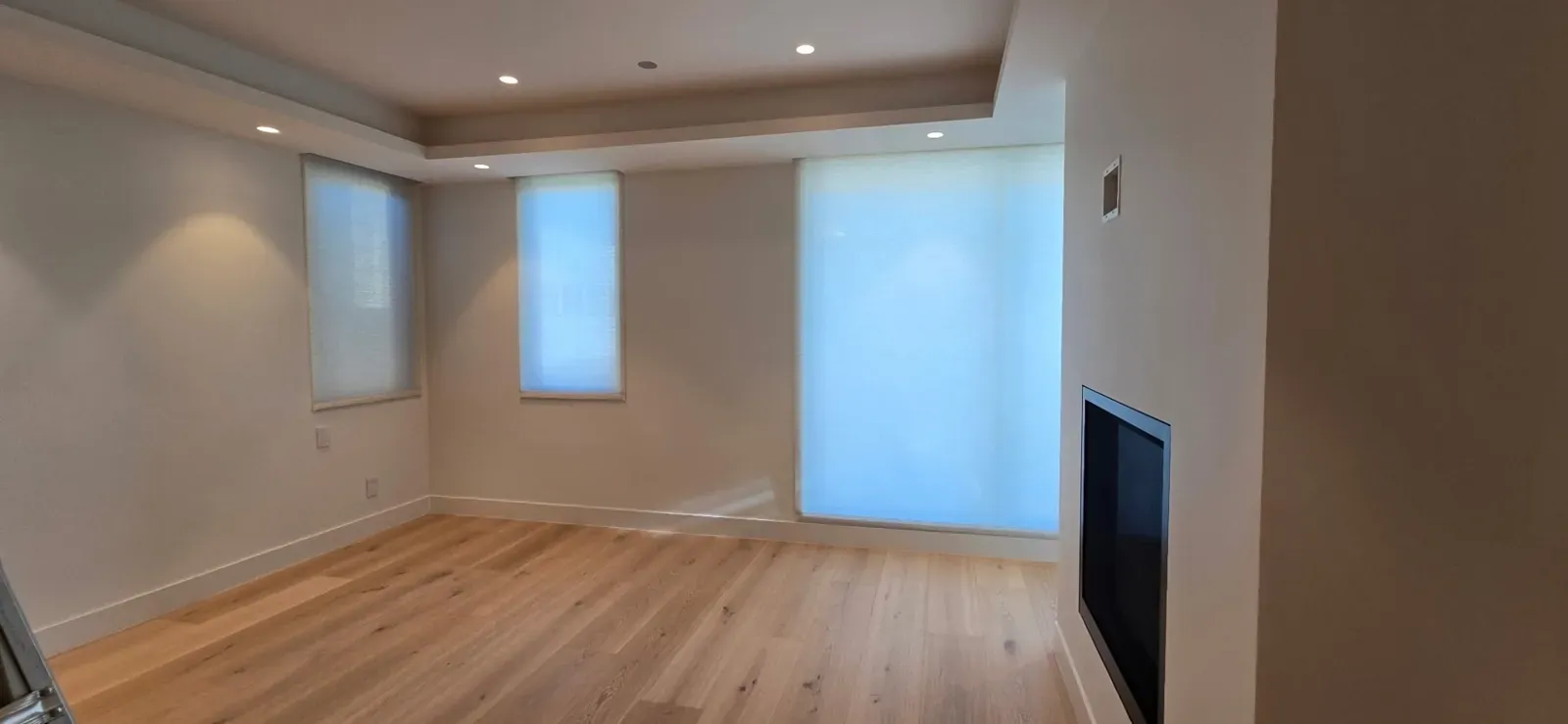Living Room – White Light Filtering Roller Shades