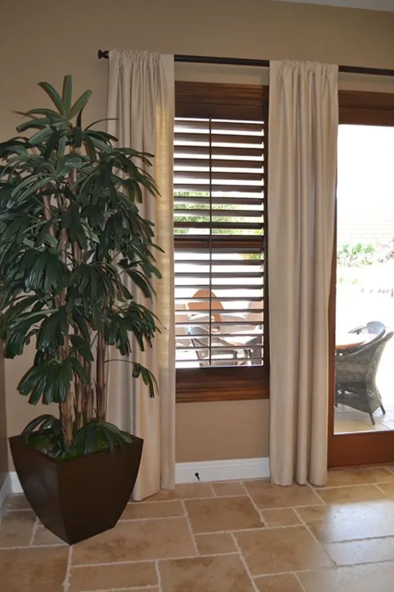 Custom shutters installation in Southern California - Kitchen – Dark Shutter Close-Up